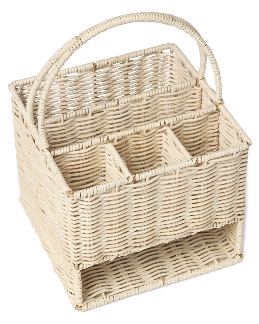 24/7 Outdoor Living Flatware Storage Caddy, Real Rattan