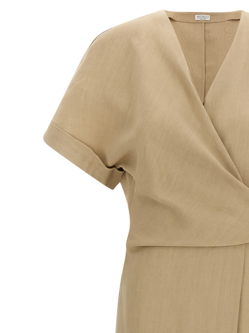 Wrap Dress Dresses Beige