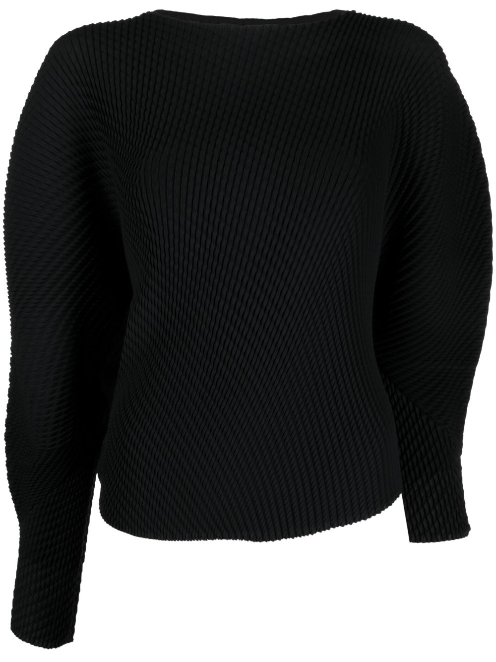 Asymmetric-design recycled-polyester sweatshirt - Black