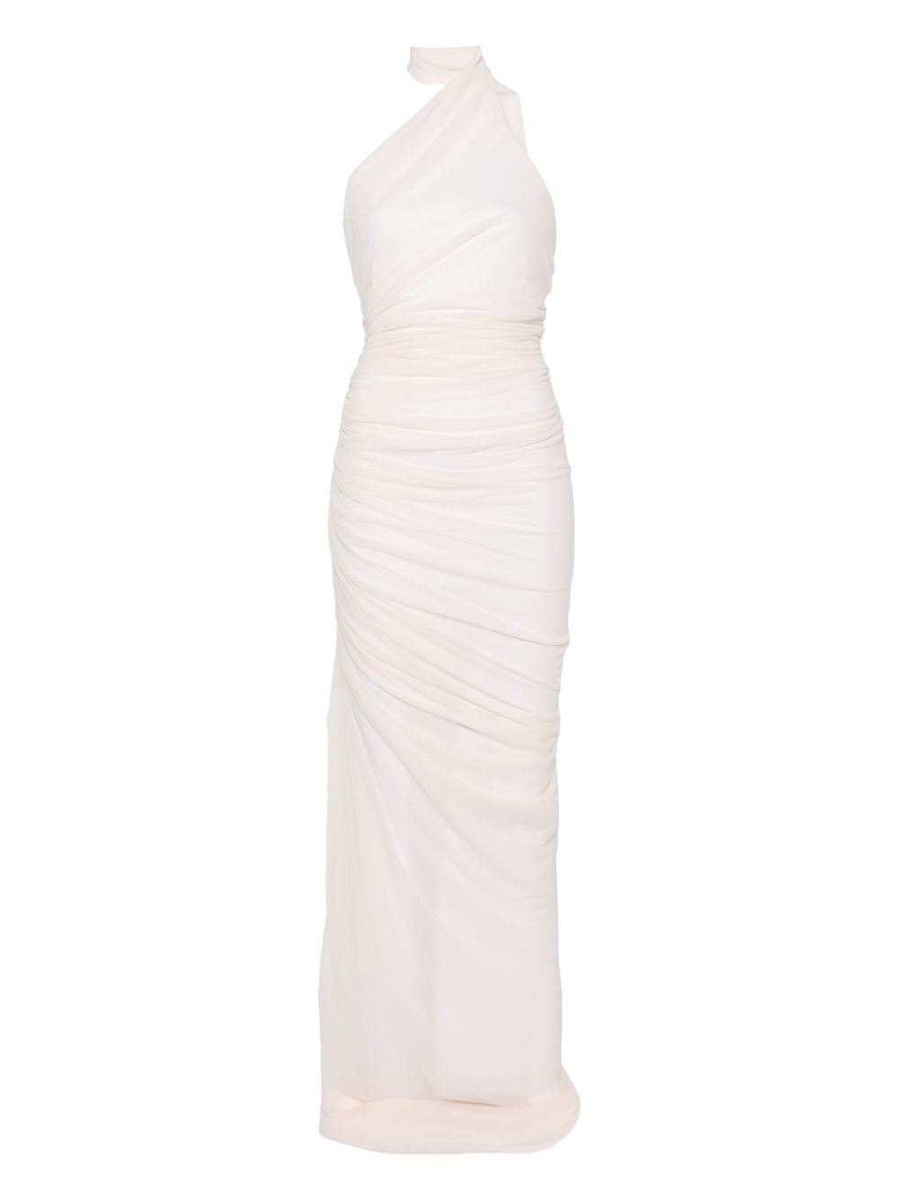 Asymmetric halterneck maxi dress - Black