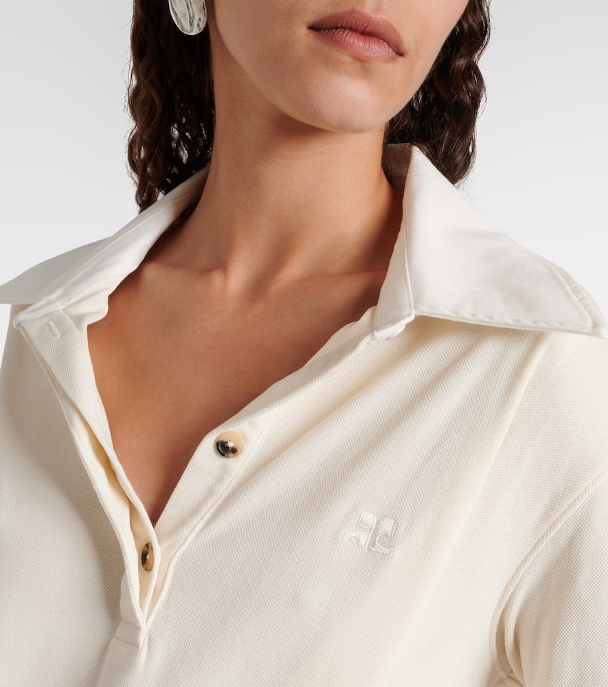 Courrèges Asymmetric cotton-blend piqué minidress