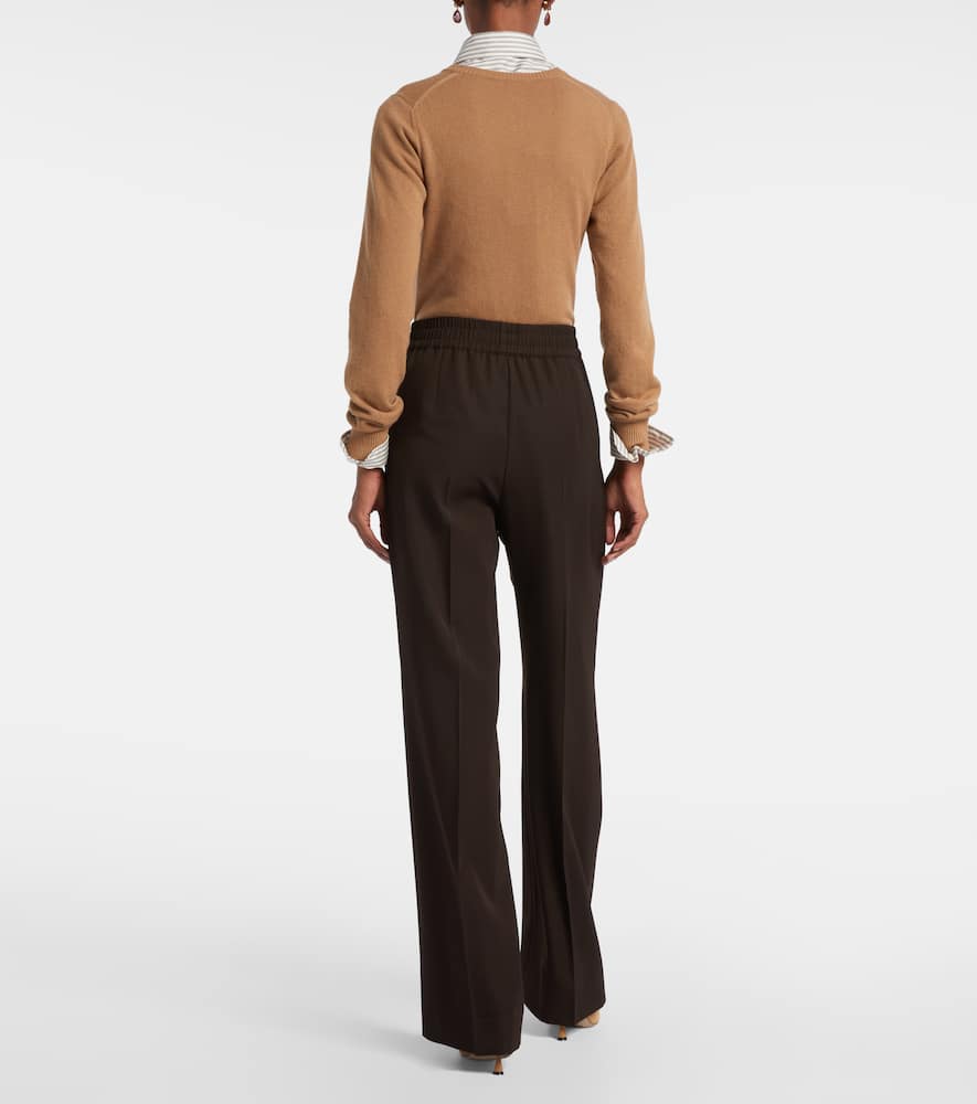Virgin wool wide-leg pants
