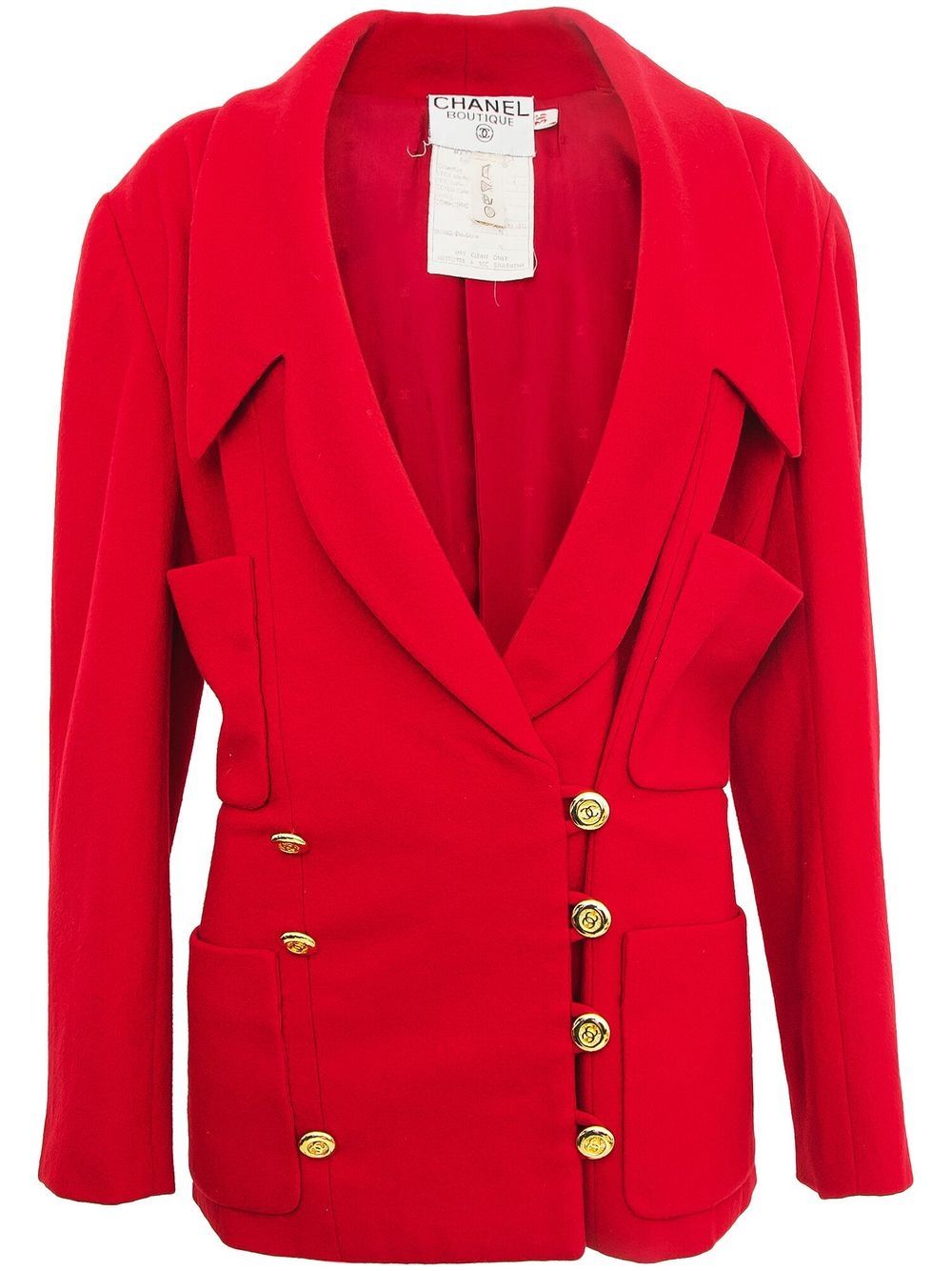 1990s double-breasted coat - Red