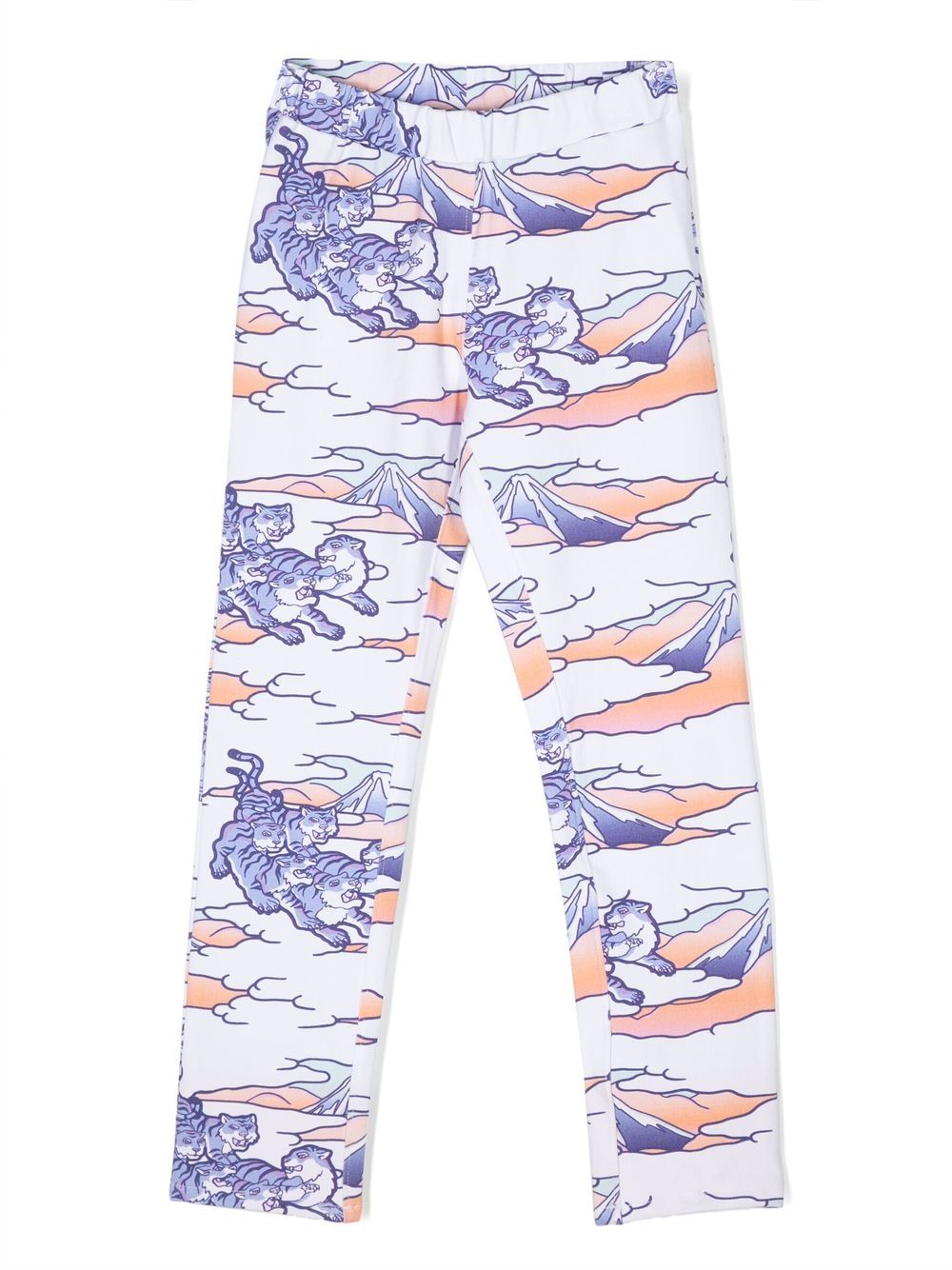 All-over graphic-print leggings - White