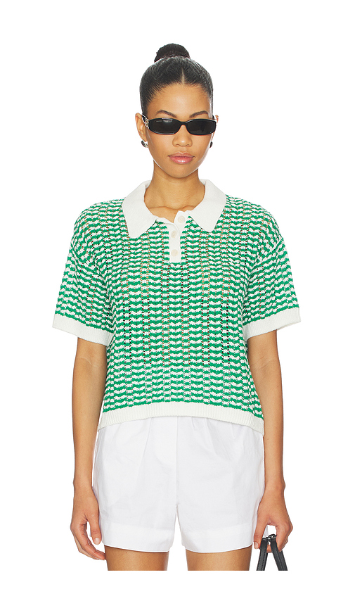 Stitches & Stripes Tinsley Polo Tee in Green. M. Also in L