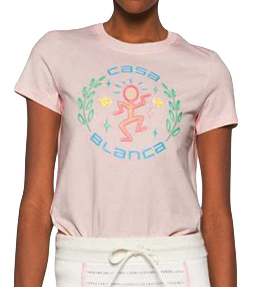 Logo Print T-Shirt In Pink Cotton