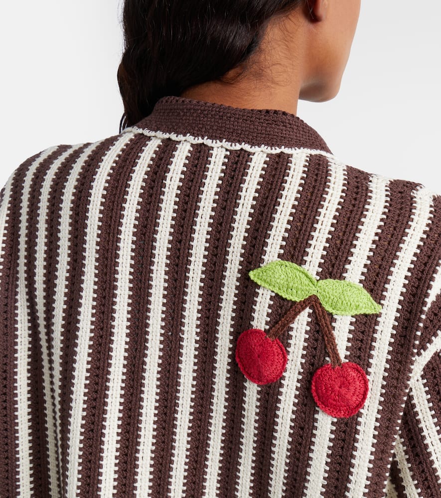 Alémais Sundae crochet embroidered cotton kaftan