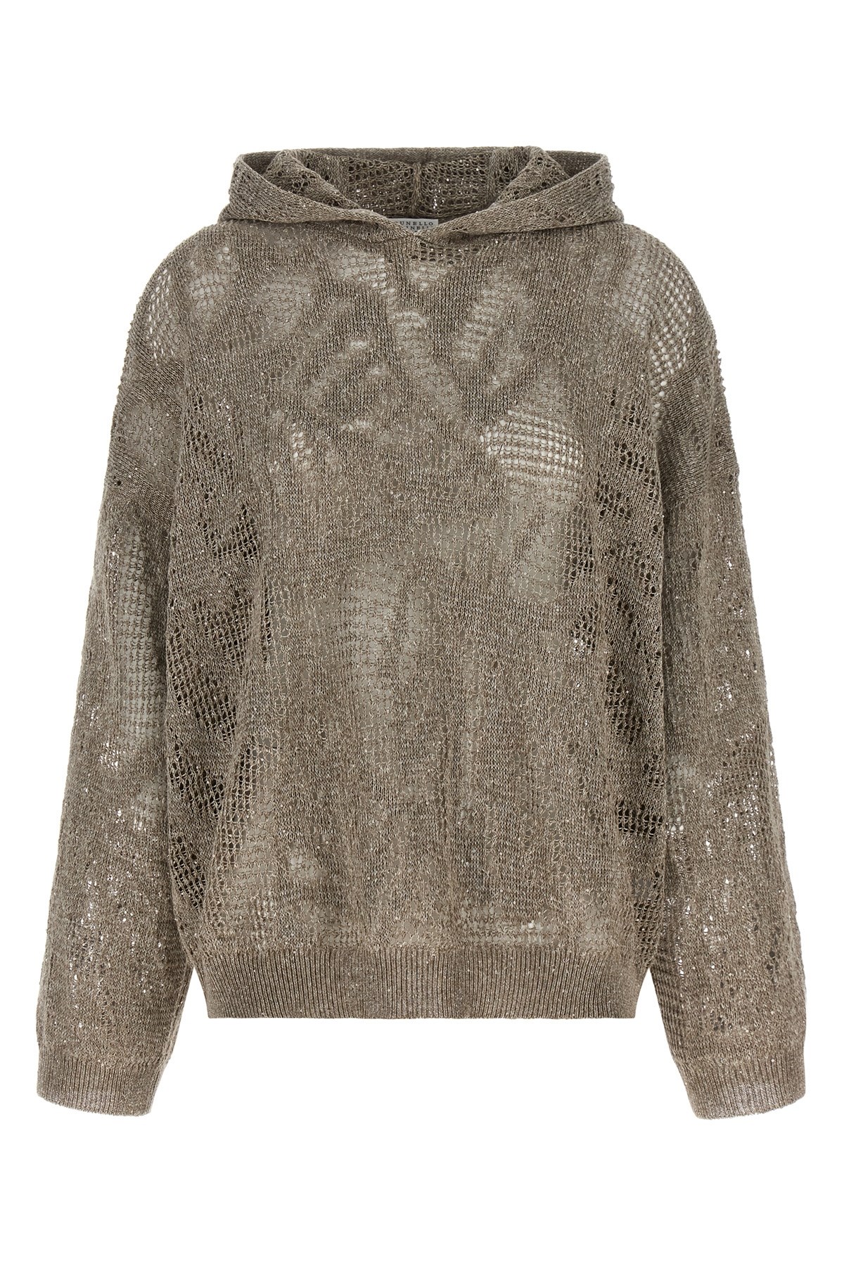 Openwork Hooded Sweater