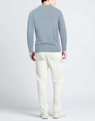 Man Sweater Sky blue Size 38 Cotton