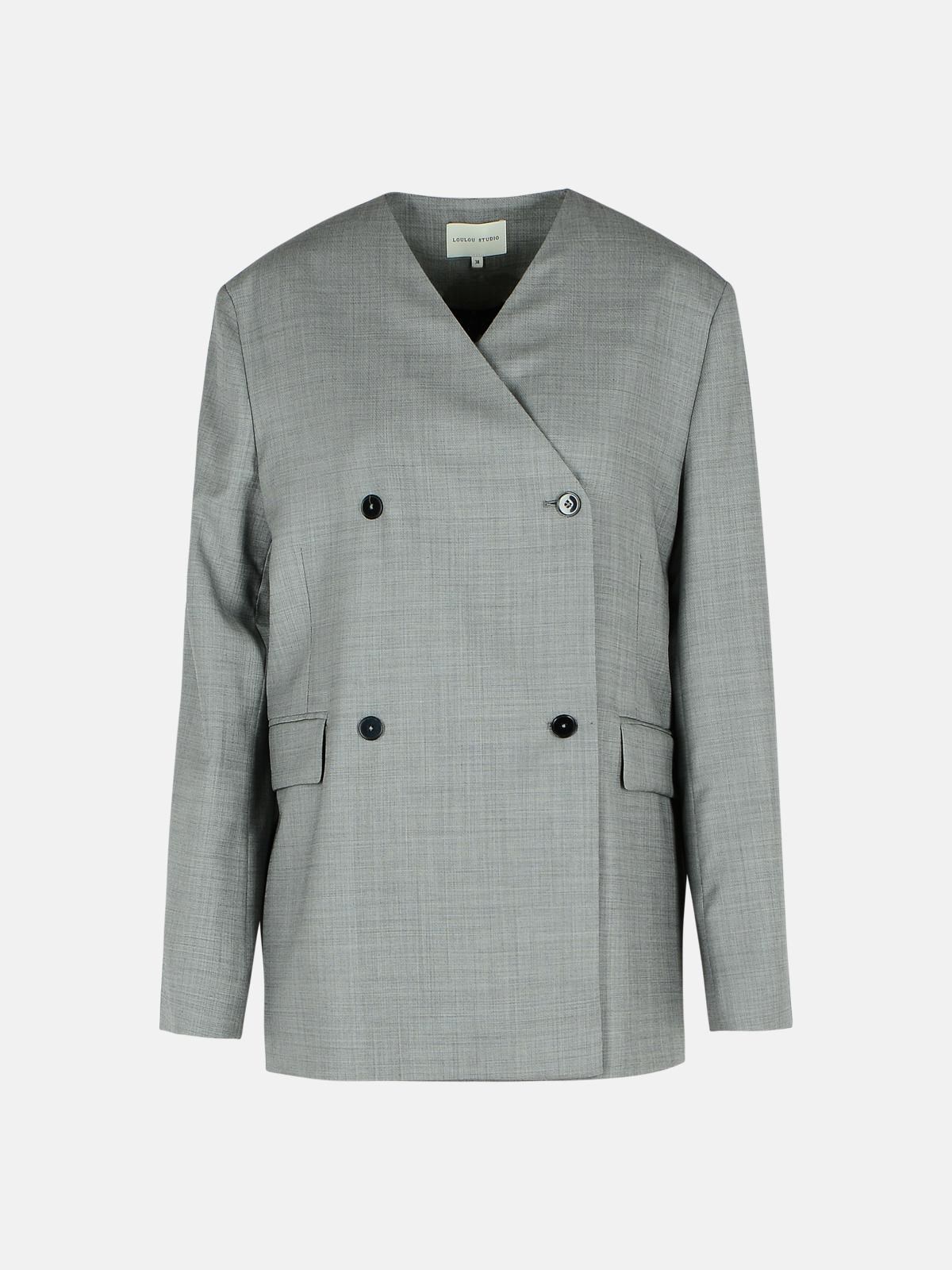 'Altair' Grey Virgin Wool Blazer