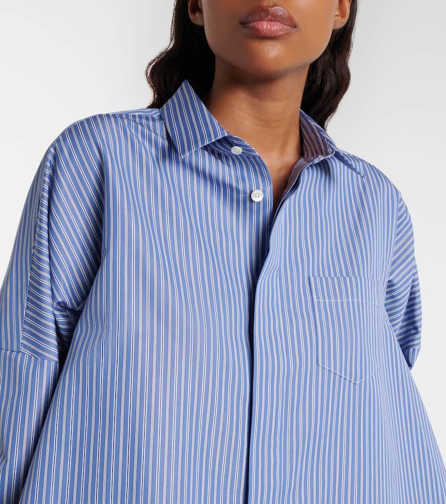 Striped oversized cotton-blend shirt