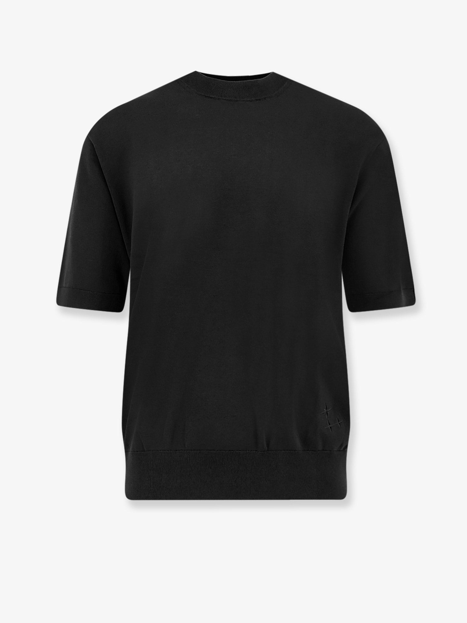 Cotton Crew Neck Sweater — Black