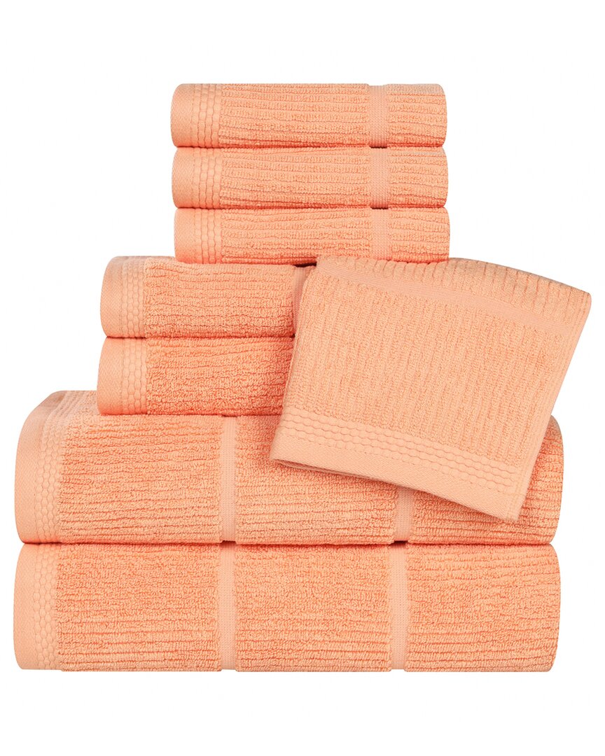 Milo Smart Twist Cotton Medium Weight Solid Ribbed 8pc Towel Set