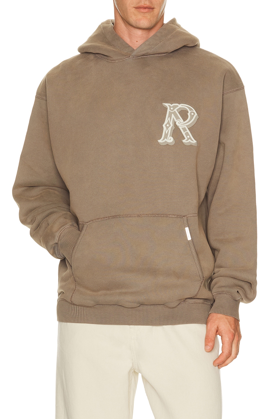 REPRESENT Western Initial Hoodie in Dusty Brown - Brown. M also in L, S, XL/1X