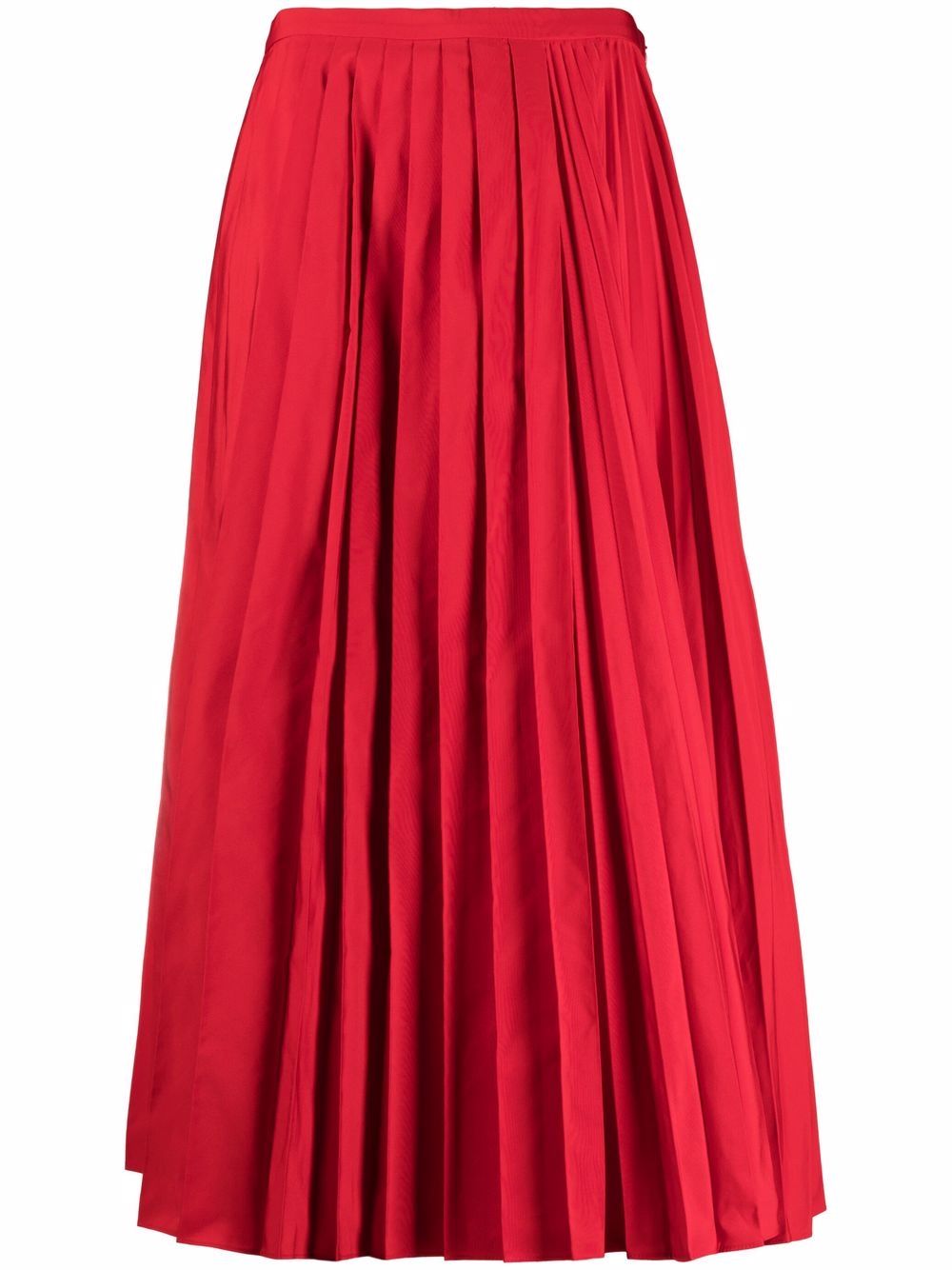 Fully pleated midi skirt - Red