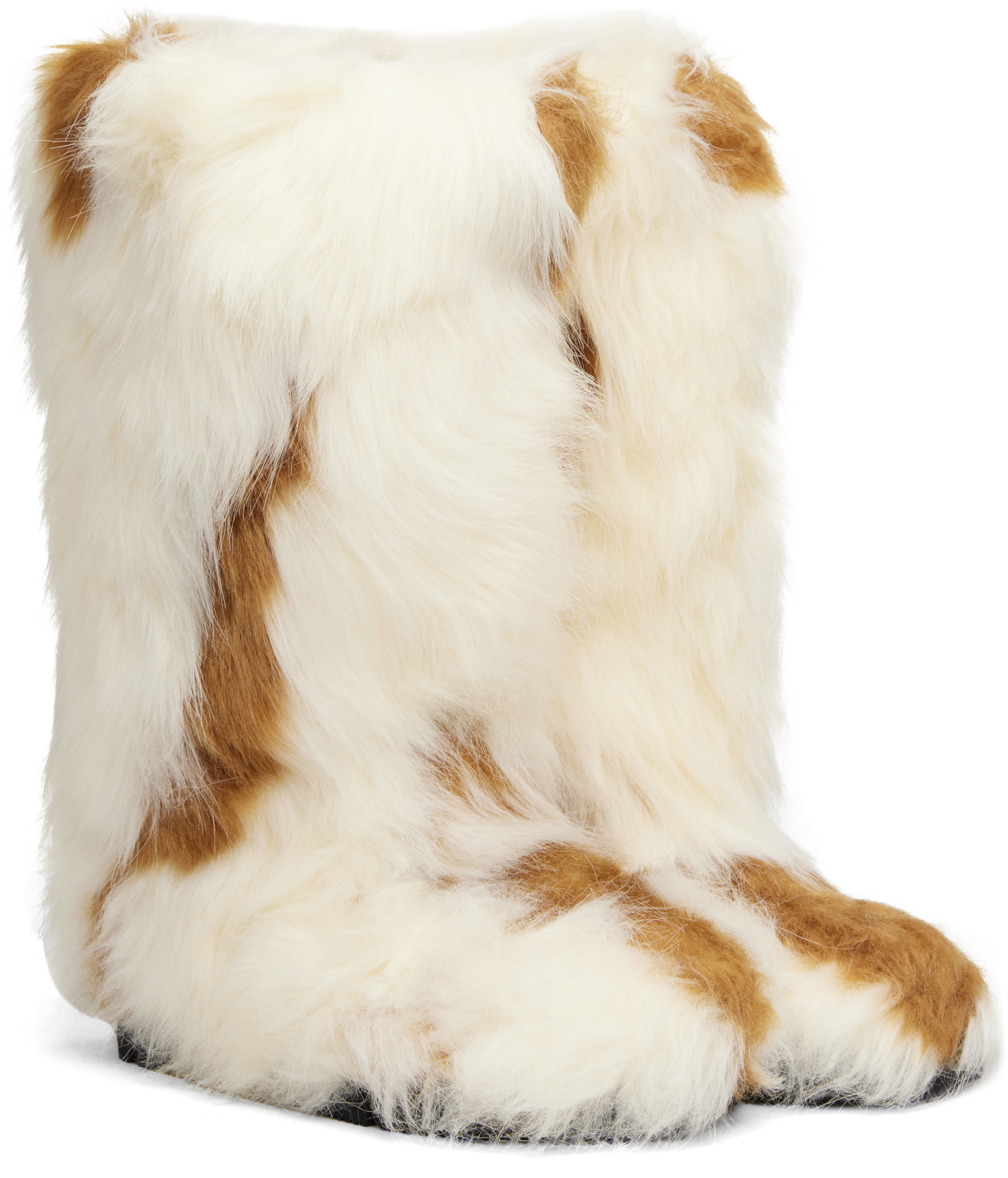 Beige & Brown Fofo Long Boots