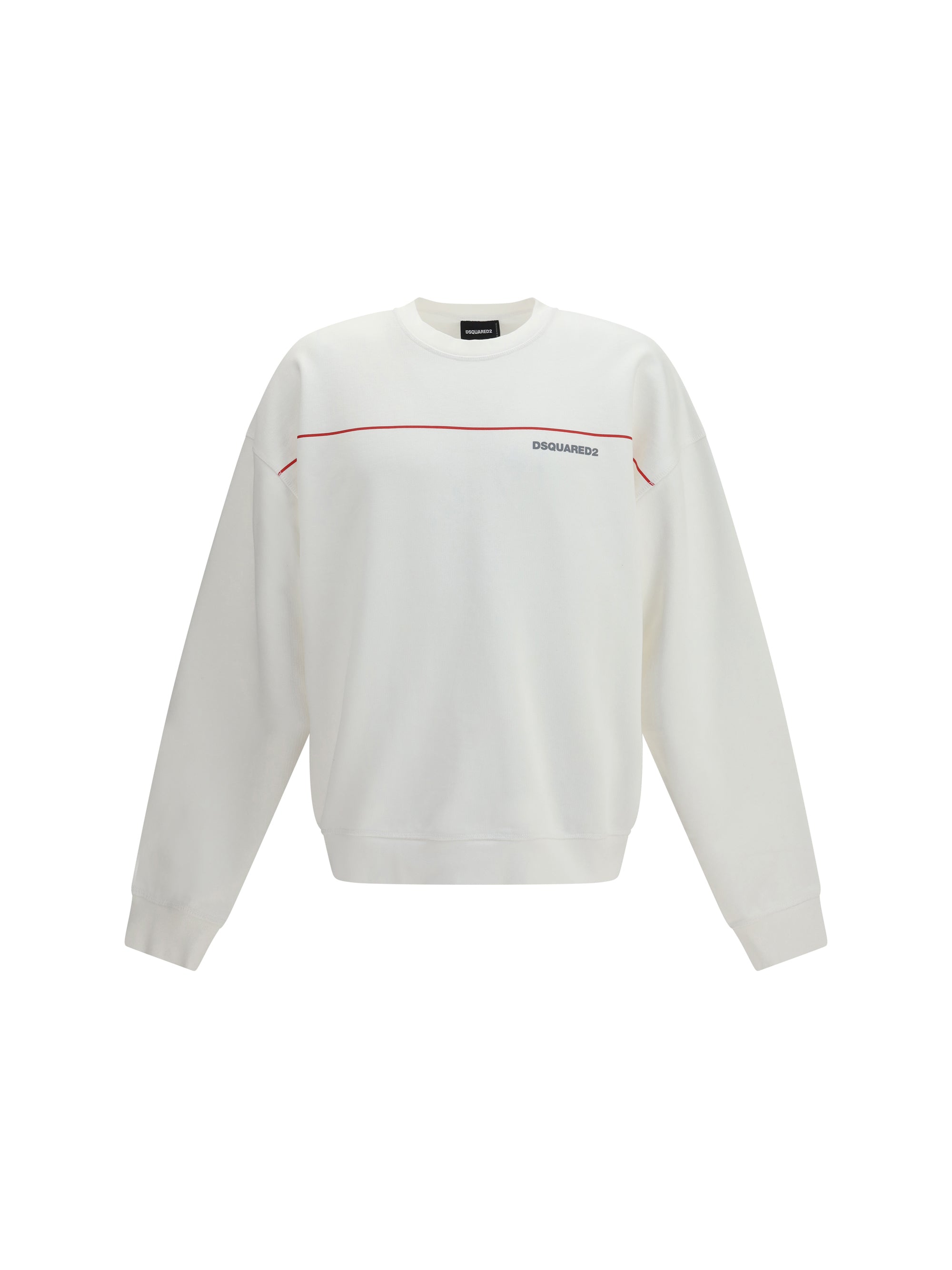 Logo Print Crew Neck Sweatshirt — White