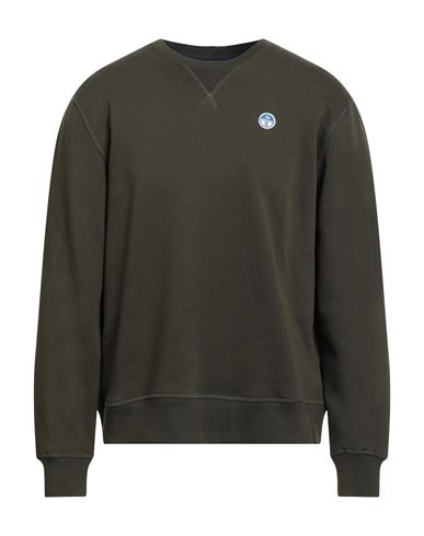 Man Sweatshirt Military green Size L Cotton