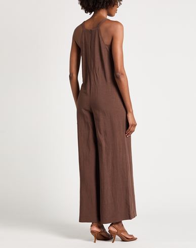 Woman Jumpsuit Brown Size XS Viscose, Linen