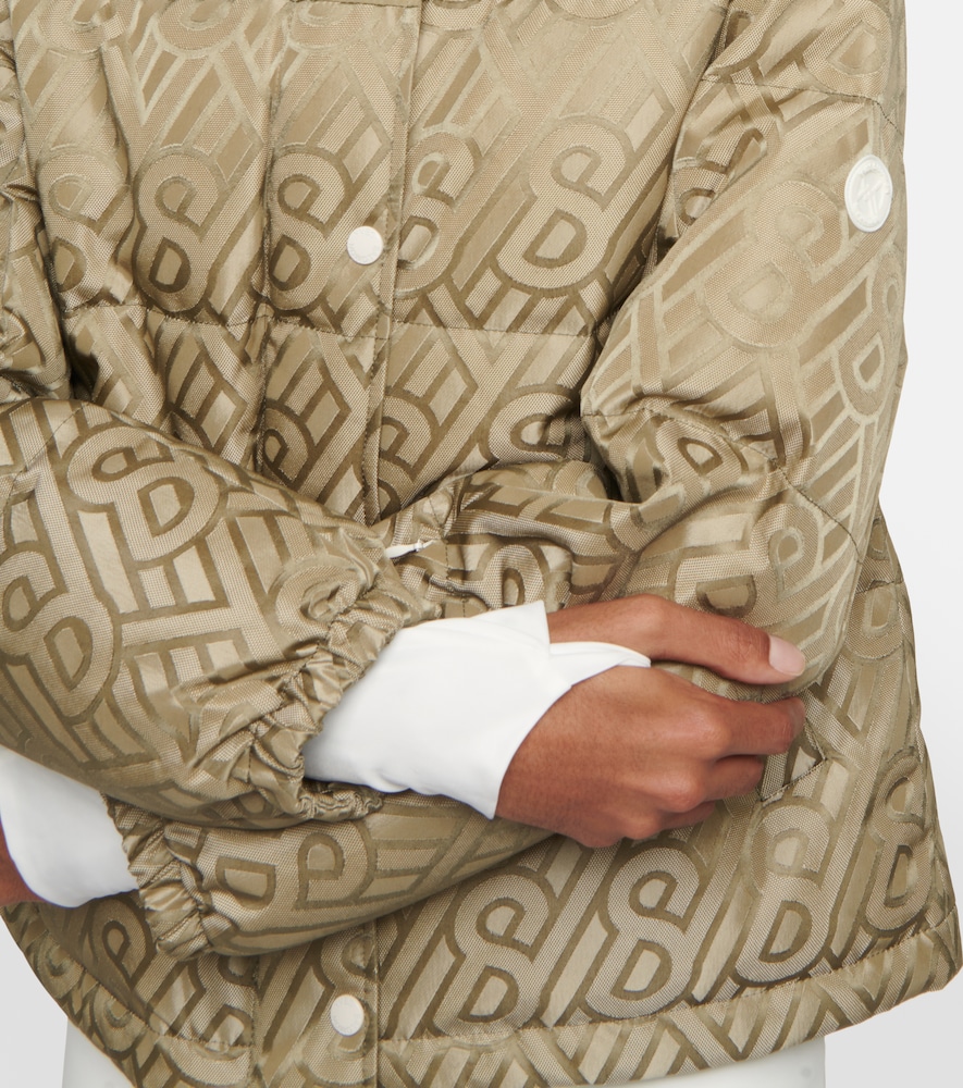 Logo shearling-trimmed down jacket