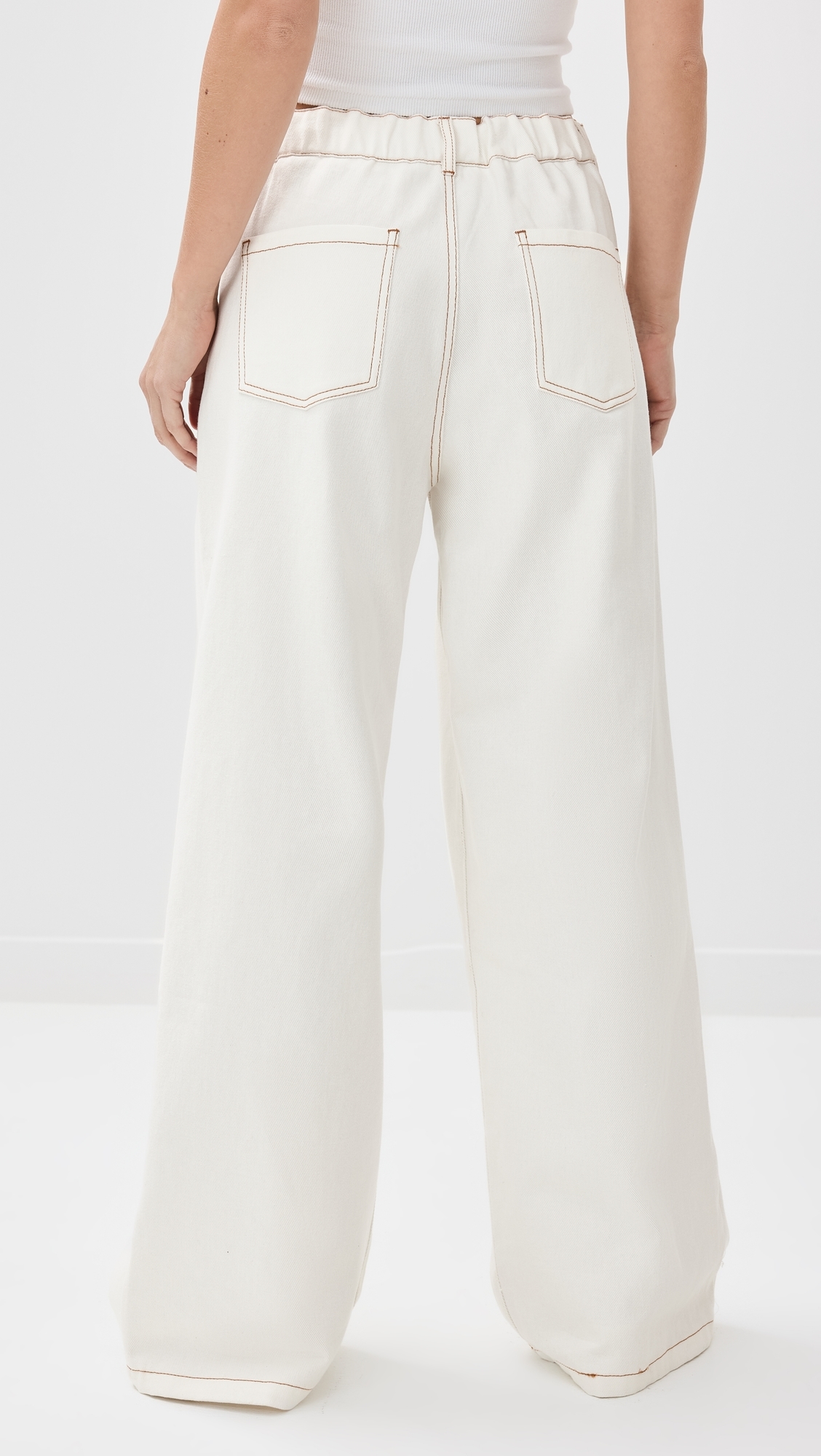 Slouched Tie Up Jeans Porcelain