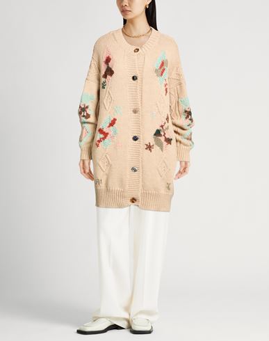 Collezione N_01 Woman Cardigan Beige Size S/M Wool, Alpaca wool