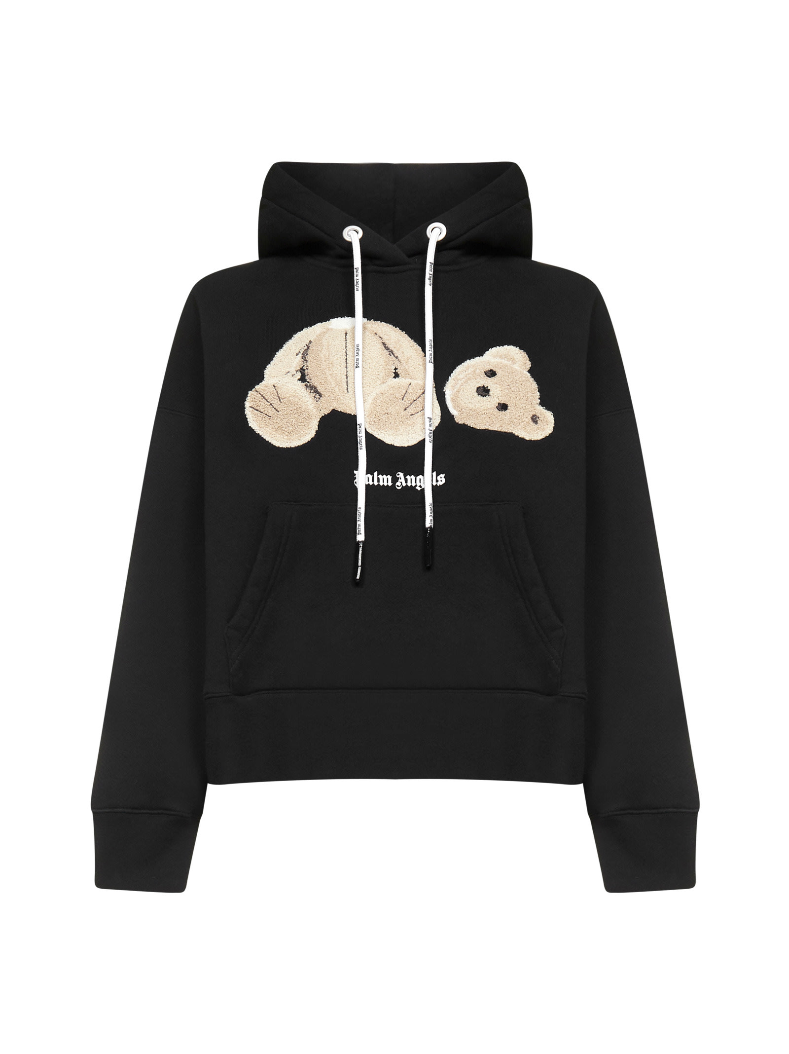 Bear logo print hoodie