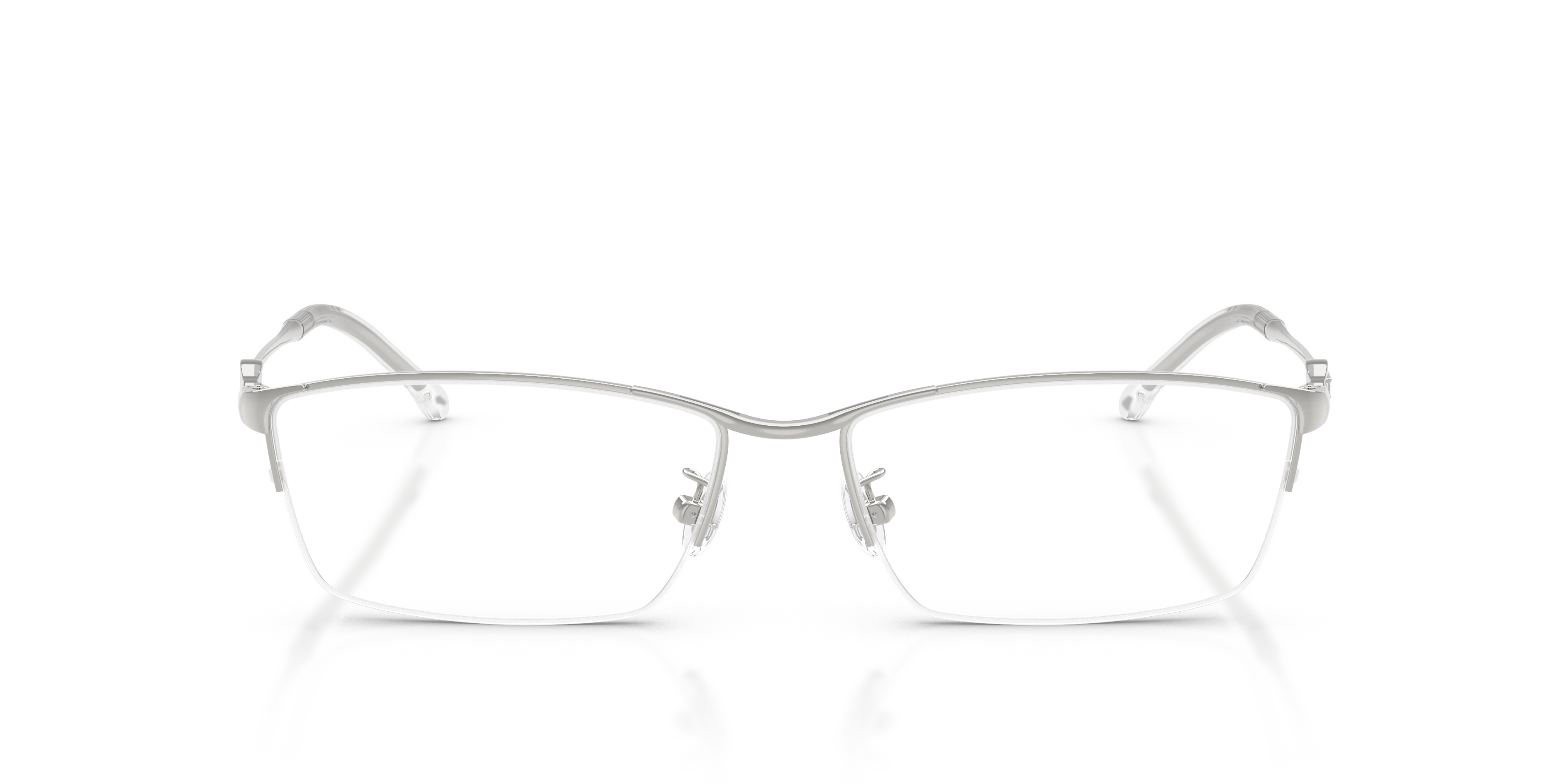DIESEL Unisex DIESEL DL5011D 1001 Optical frames Metal Silver Transparent Squared Norma