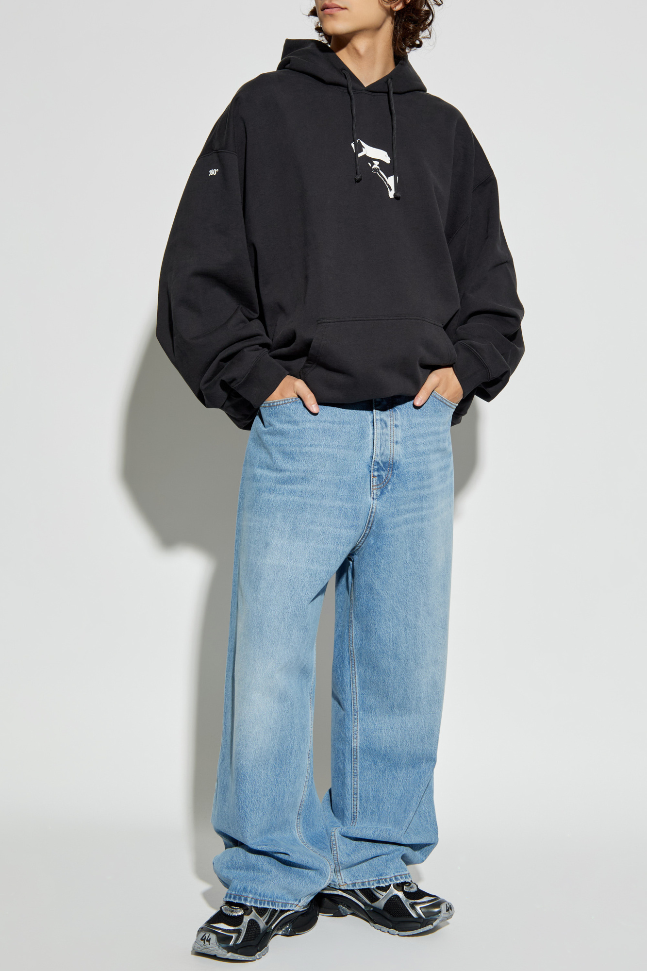 Jeans With Logo, Men's, Light Blue