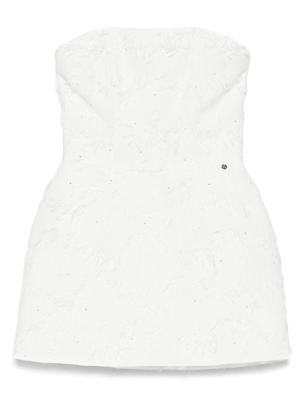 Embellished jacquard mini dress - White