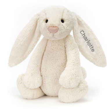 Personalized Bashful Cream Bunny Huge Soft & Plush Mini Purse Children's Stuffed Animal Bag / Accessory Cute Gift For All Ages Best For Babies, Kids