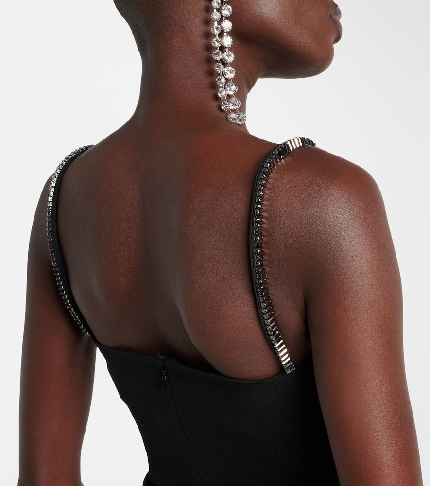 Crystal-embellished crêpe minidress