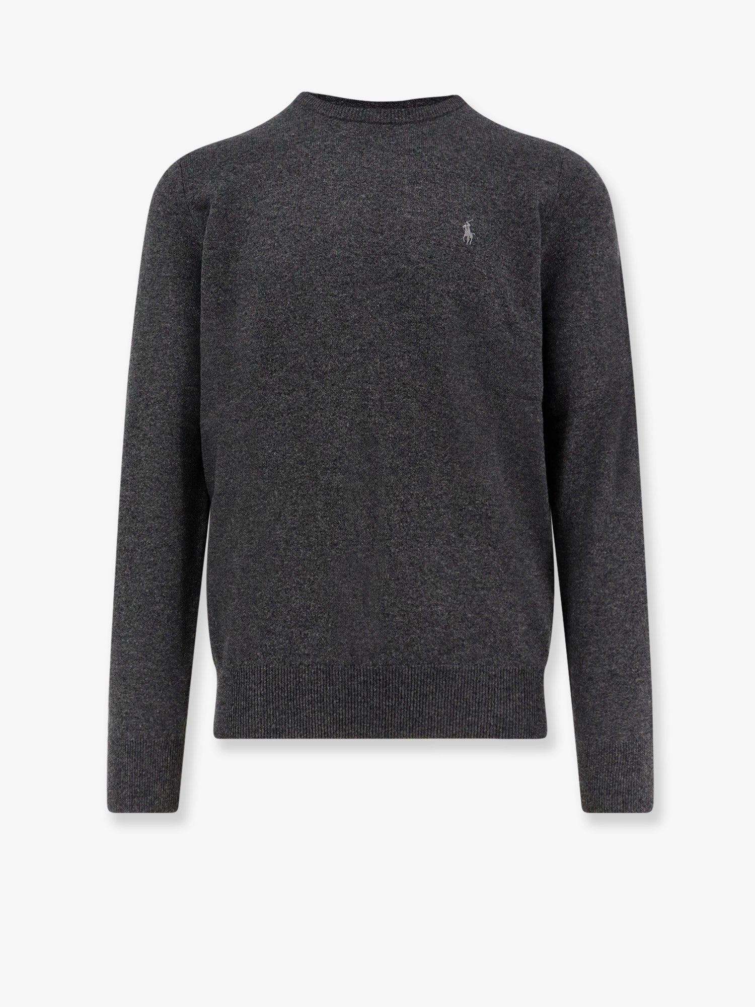 Crew-Neck Wool Sweater — Gray