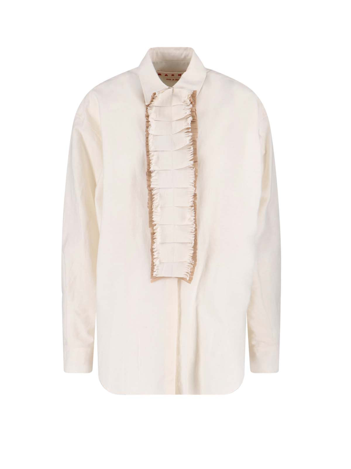 Women's Cotton-Blend Shirt with Silk & Viscose Detail