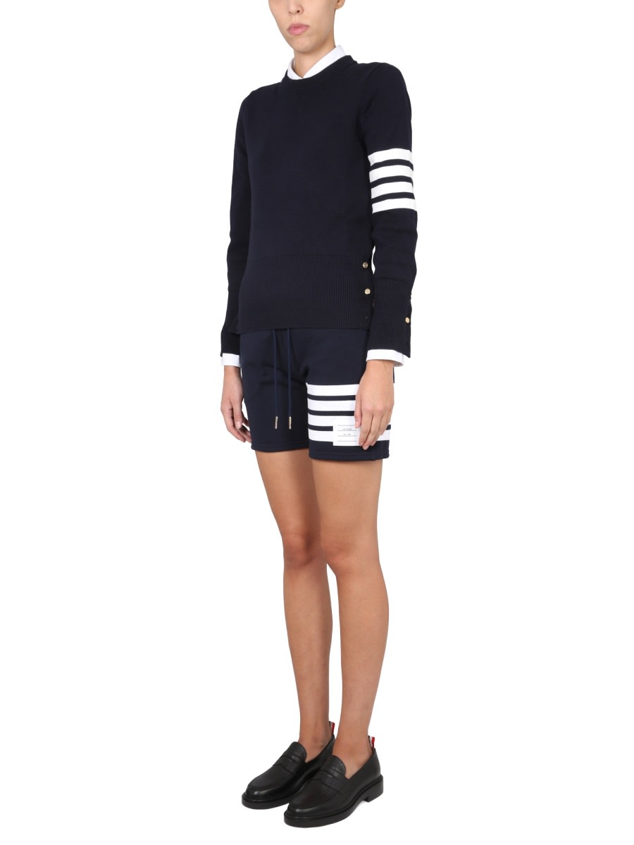 Four-bar stripe track shorts