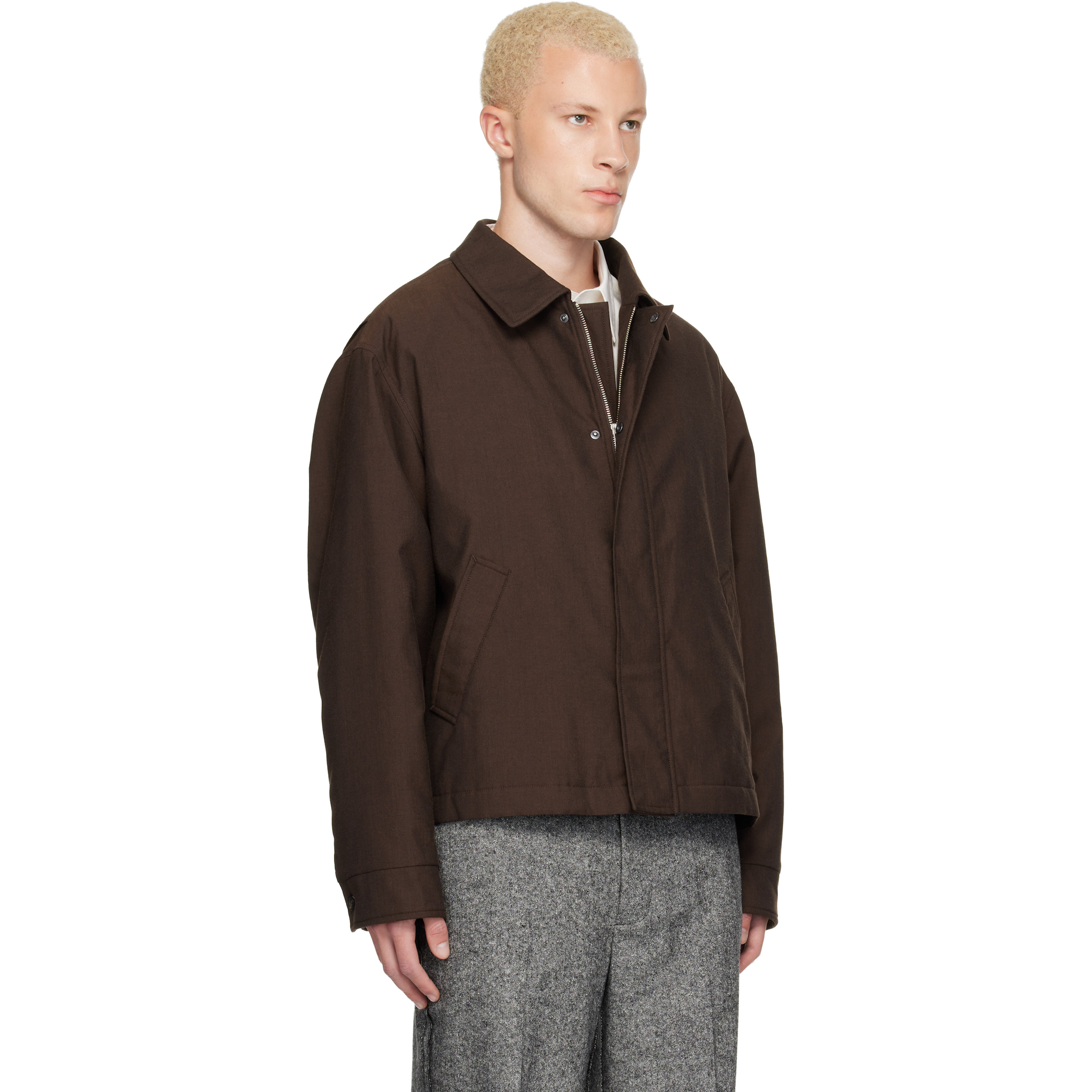 Brown Insulated Cotton Wool Jacket