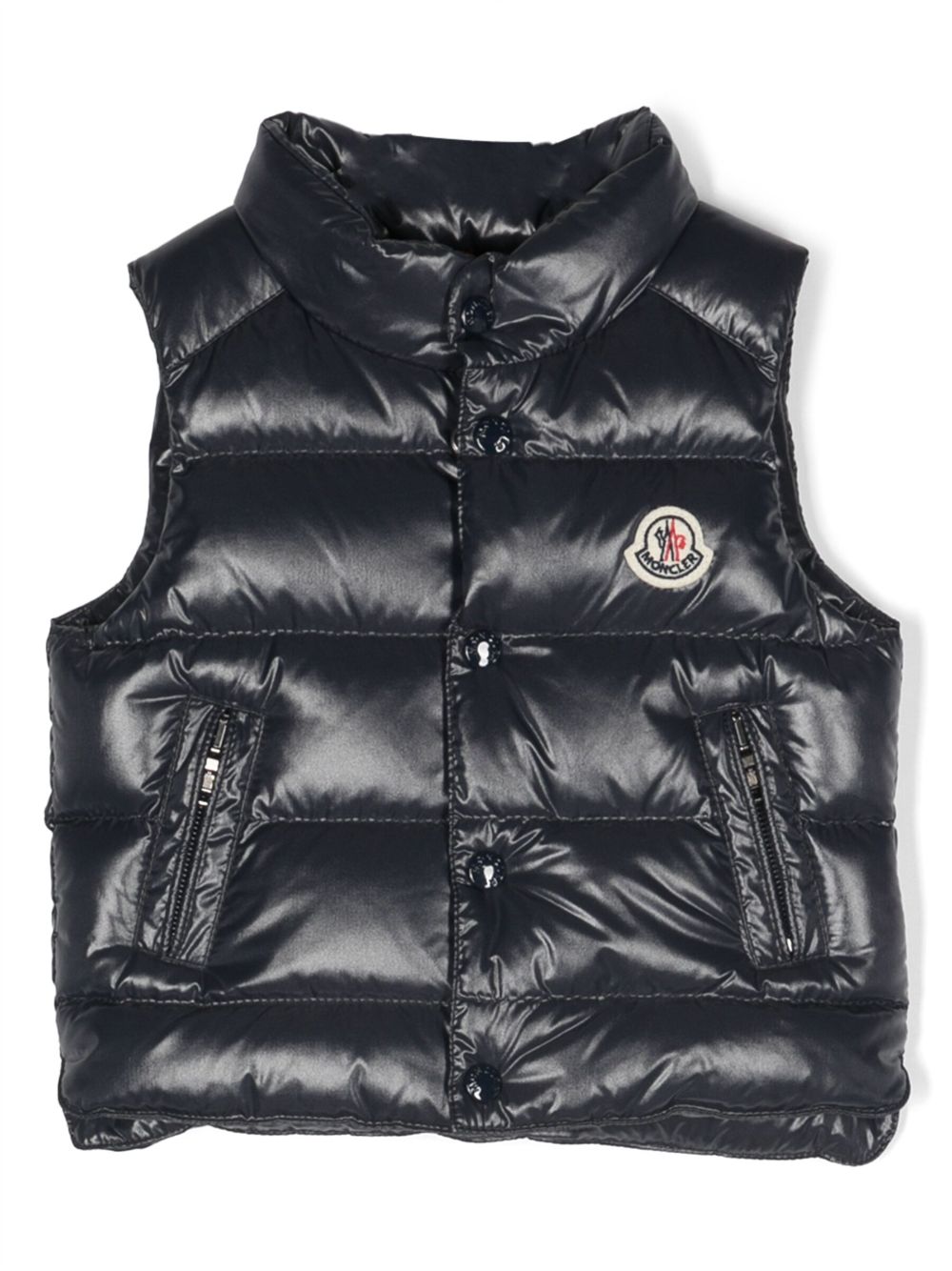 Logo-patch quilted gilet - Pink