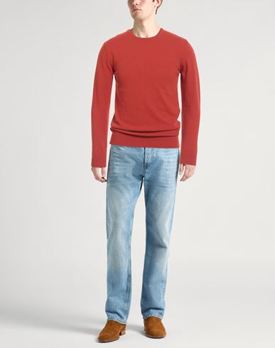 Man Sweater Rust Size M Merino Wool, Cashmere