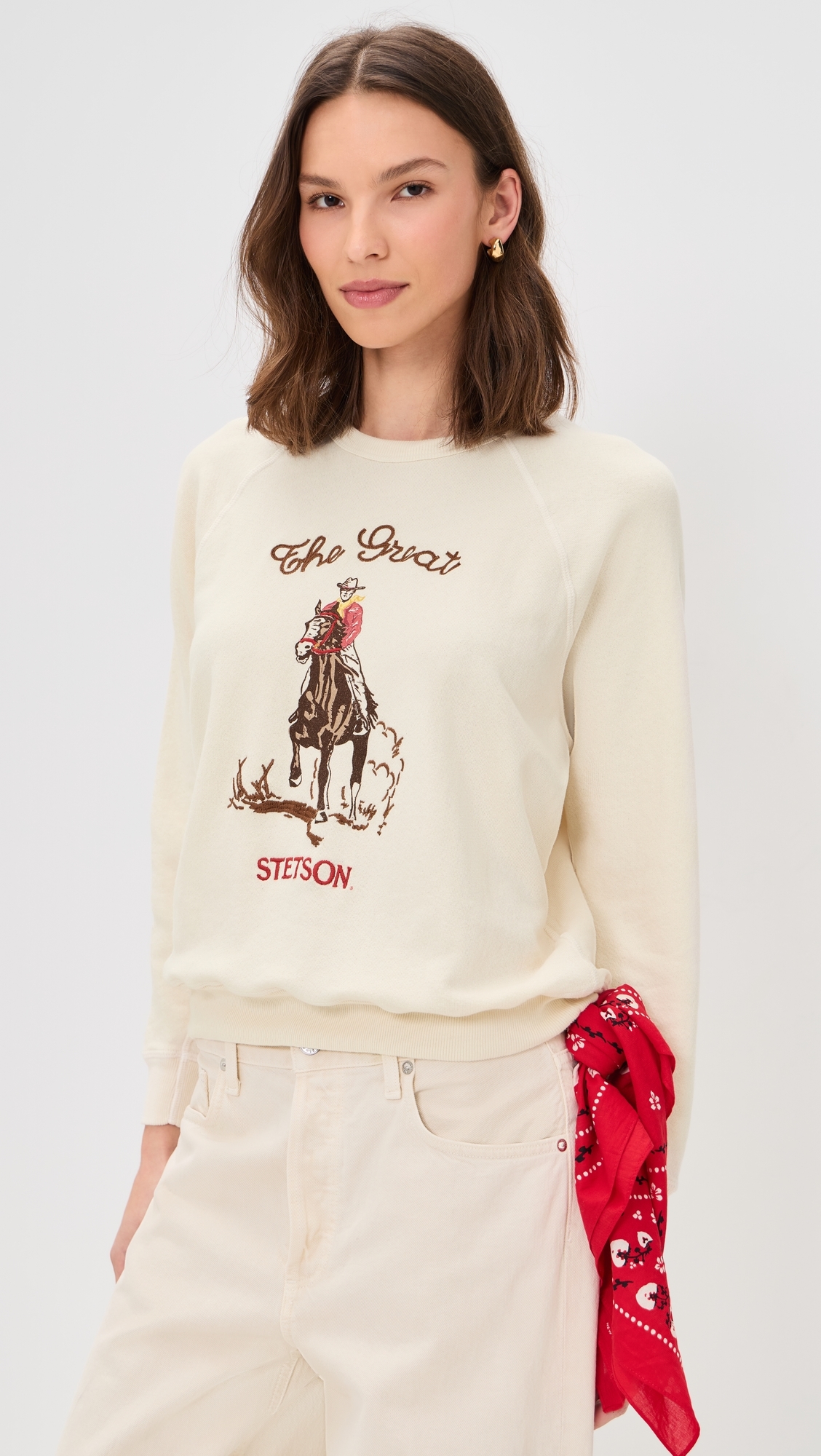 The College Stetson Graphic Sweatshirt Washed White
