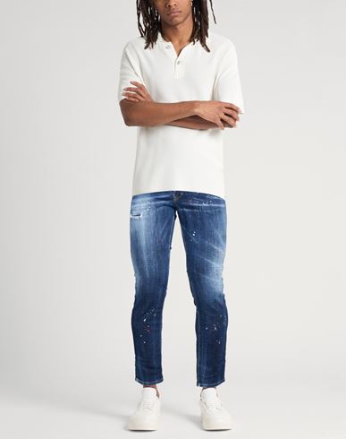 Man Jeans Blue Size 34 Cotton, Elastane