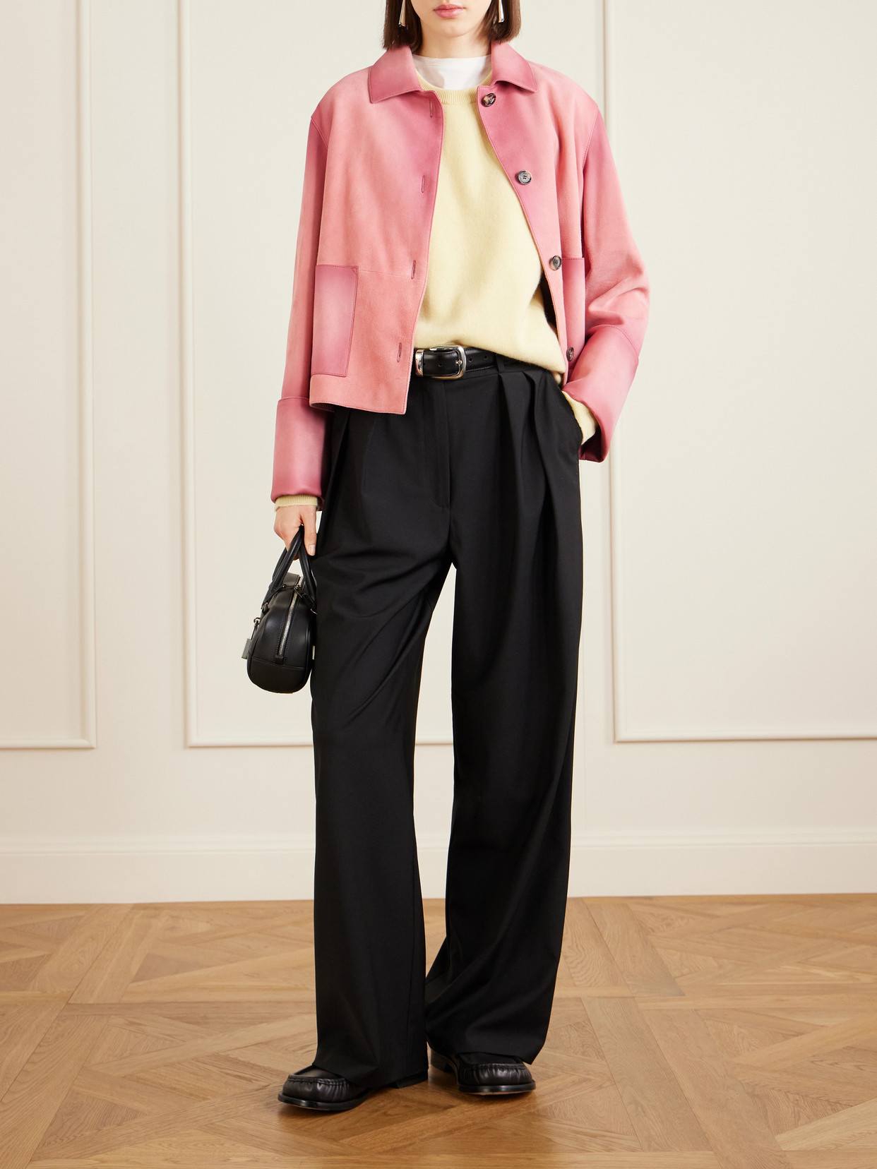 Distressed Suede Jacket - Pink