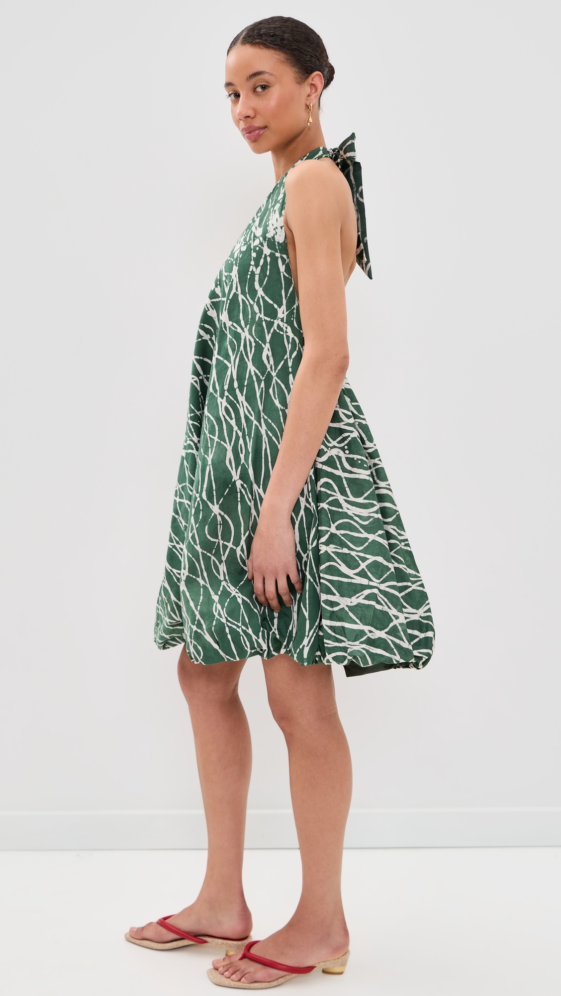 Eniola Dress Green & White