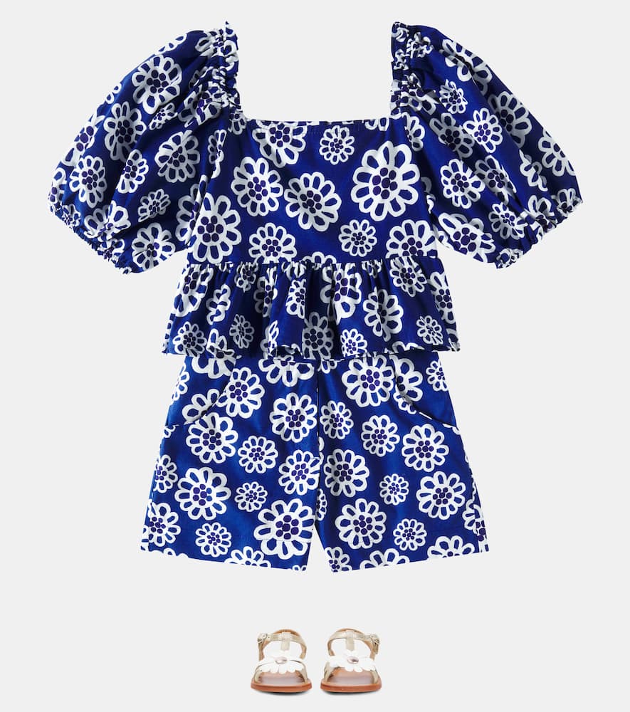 Fábula Floral cotton top and shorts set