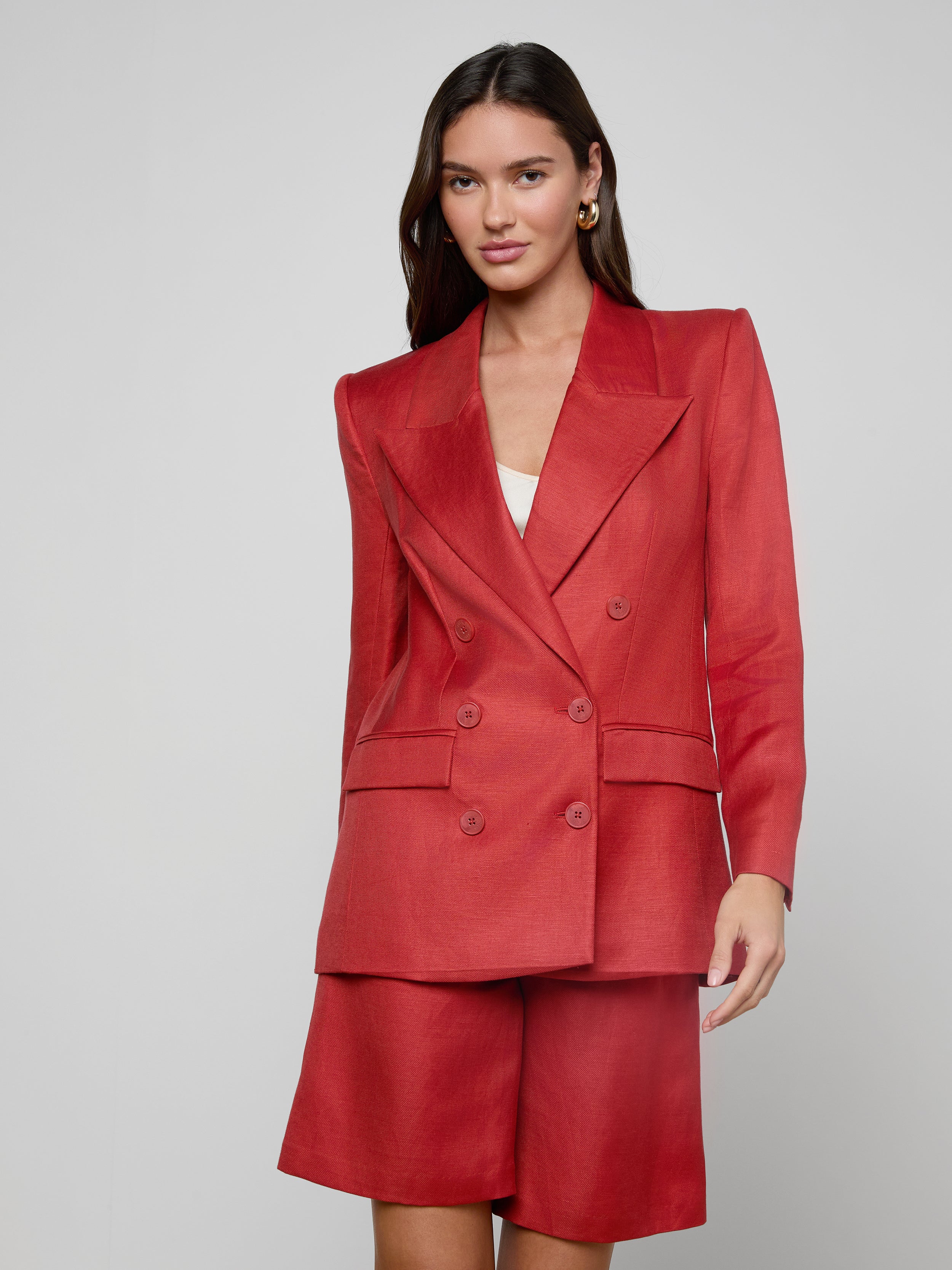 Cambrie Oversized Blazer In Poppy