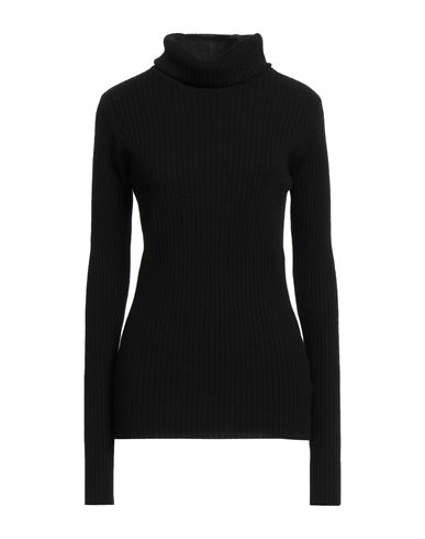 N. o.w. Andrea Rosati Cashmere Woman Turtleneck Black Size L Cashmere, Wool, Viscose, Nylon