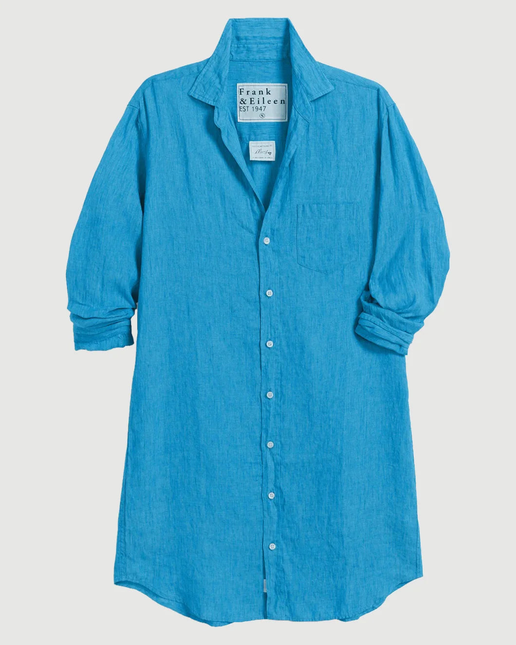 Mary Classic Shirtdress Turquoise Linen