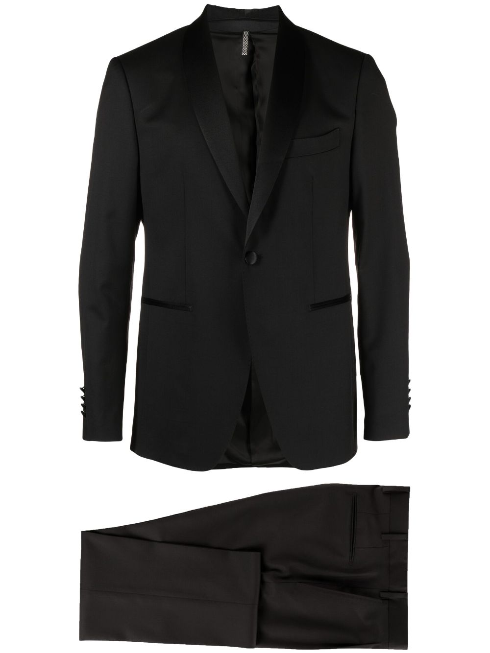 Shawl-lapels single-breasted blazer - Black
