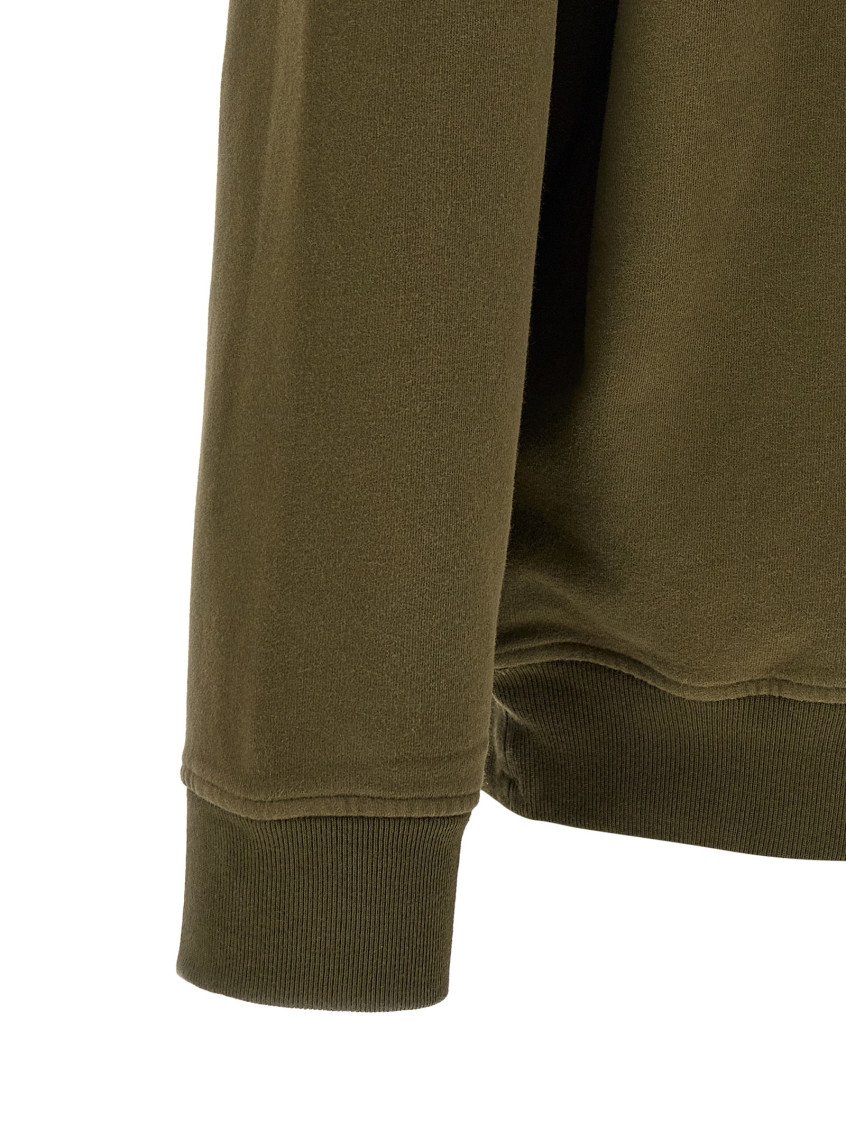 Green Solid Crew Neck Sweatshirt