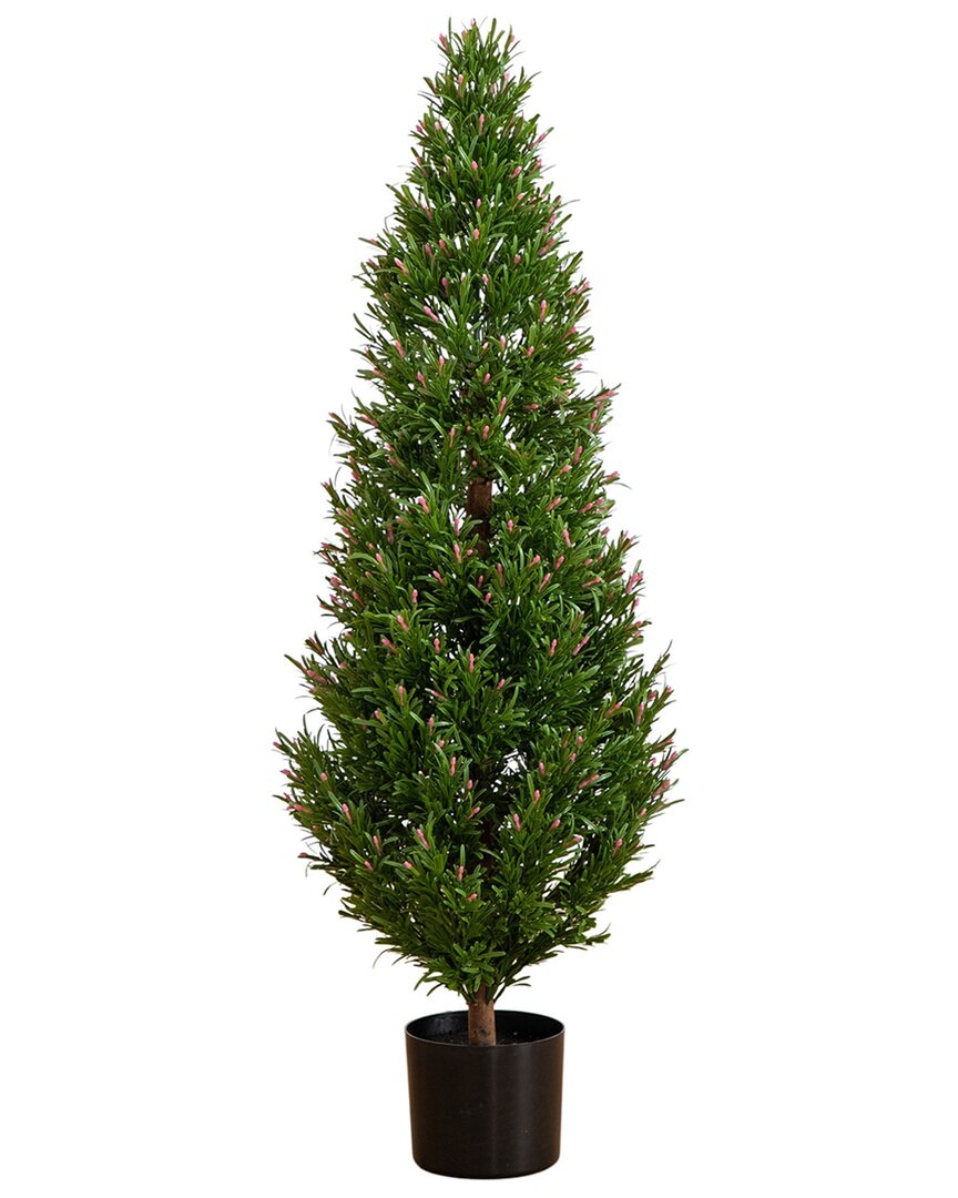 4ft Indoor/Outdoor UV-Resistant Artificial Rosemary Cone Topiary Tree