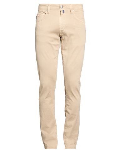 Man Jeans Beige Size 32 Cotton, Polyester, Elastane
